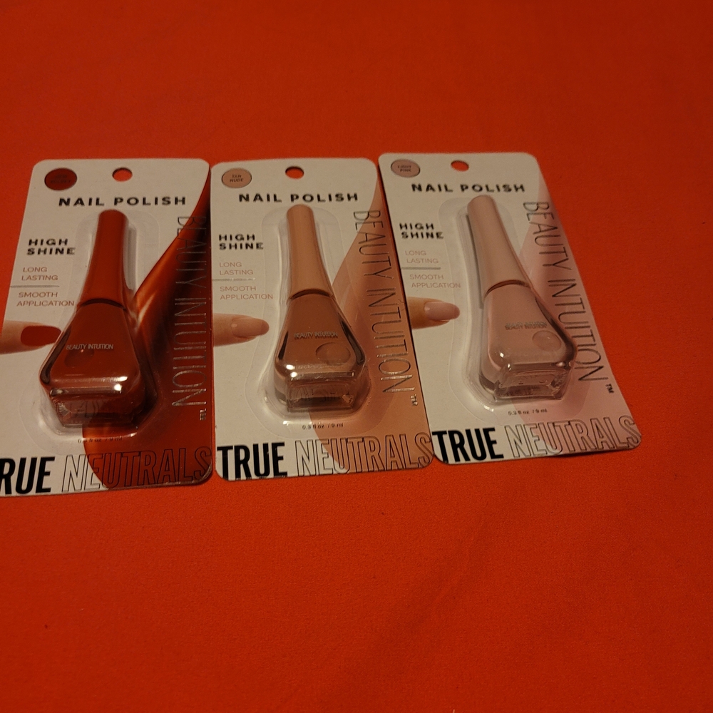 Nail Polish Trio - High Shine Finish.. Red Velvet/Light Pink/Tan Nude
